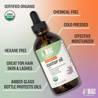 J MAC BOTANICALS Organic Castor Oil - Glass Bottle - 4 oz DROPPER