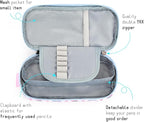 mibasies Girls Pencil Case for Kids, Multi-Slot Pencil Pouch, Bowknot Rose Sky Blue
