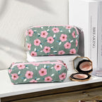 SOIDRAM Floral Cosmetic Bag - Large Capacity Makeup Pouch with Makeup Brushes Storage, Travel Toiletry Bag Organizer