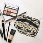 MNSRUU Makeup Bags, Bats and Flowers Vintage Makeup Organizer Bags Toiletry Bag Box Travel Cosmetic Bag Make Up Train Case for Women Teen Girl Ladies
