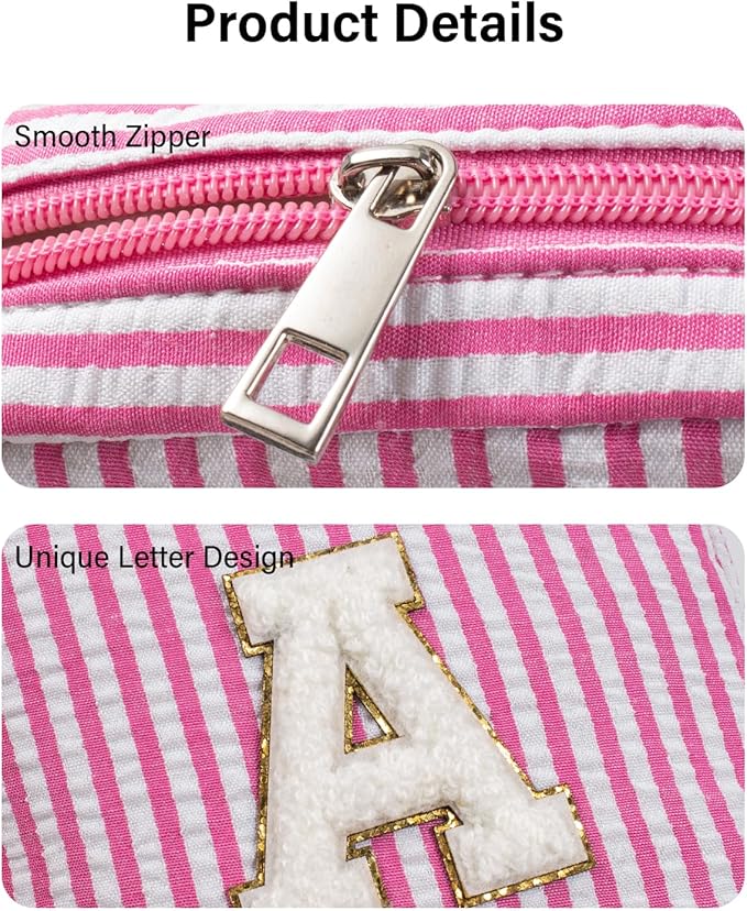 LETGO Gifts for Girls Teen Girl - Pink Preppy Makeup Bag Best Friend Birthday Gifts Teacher Gifts for Women Wedding Gifts Bridesmaid Gifts Daughter Teacher Wife Gifts Teen Girl Gifts