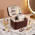 Makeup Case, Large Capacity Waterproof Double Layer Cosmetic Bag with Removable Divider, Double Compartment Brush Organizer, Multi-functional Travel Organizer