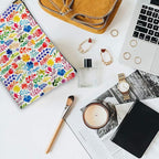 Makeup Bag Colorful Leaves Cosmetic Bag Mini Portable Travel Toiletry Bag Organizer Makeup Brushes Aesthetic Accessories Waterproof Storage Bag for Women