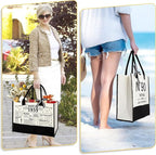 90th Birthday Gifts for Women Canvas Tote Bag Travel Gear, Unique 90 Years Old Gifts for Wife Sister Mom Aunt Friends Her, Vintage N°90 Handbag & Cosmetic Bag & Back in 1935 Poster
