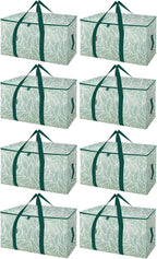 BALEINE 8-Pack Oversized Moving Bags with Reinforced Handles, Heavy-Duty Storage Tote for Clothes, Moving Supplies (Antique Folidage, 8-Pack)