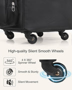 Relavel Rolling Makeup Train Case, Hairstylist Traveling Bag with 4 Wheels, Heat Insulation Full Layer, Adjustable Dividers, Hair Tools and Cosmetics Storage Organizer Trolley Suitcase Makeup Cart
