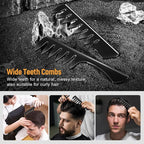 Men's Hair Styling Combs and Brush Set - Roller Brush for Adding Volume, Pompadour, Slicked-back, Fauxhawk, Undercut Styling Combs