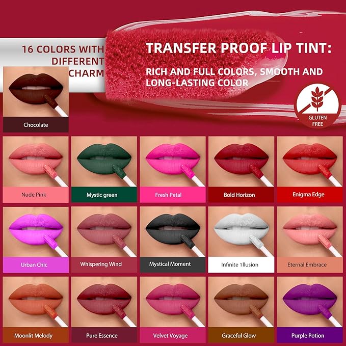 Peach Coral Liquid Lipstick - Long Lasting, Smudge Proof, Transfer Resistant Lip Color, Waterproof, Non-Transfer Formula (Eternal Embrace)