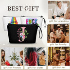 Birthday Friendship Womens Bridesmaid Proposal Coolest Gifts for Sister Teacher Coworkers Bride Personalized Travel Makeup Cosmetic Bag with Mirror Valentines Mothers Day Christmas Graduation J