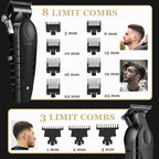 KEMEI Professional Hair Clipper and Trimmers Set, Cordless Barber Clippers, Beard Trimmer, Electric Foil Shaver with Replacement Heads, KM-2299, KM-2296, KM-1102