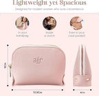 Small Makeup Bag For Purse - Elegant & Compact Cosmetic Pouch For On-The-Go Beauty - Travel Essentials (Gray) - (Pink)