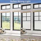 Volcanics Frosted Glass Window Privacy Film, Removable Static Cling Bathroom Window Film, Heat Control UV Blocking, Peep-Proof, Ideal for Home Office 35.4 x 78.7 Inches