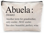 Sufamb Abuela Gifts Makeup Bag, Abuela Gifts for Mother's Day Birthday from Grandkids Cosmetic Bags, Best Grandma Gift Portable Small Toiletry Bag Zipper Makeup Pouch