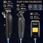 KEMEI Professional Hair Clipper and Trimmers Set, Cordless Barber Clippers, Beard Trimmer, Electric Foil Shaver with Replacement Heads, KM-2299, KM-2296, KM-1102