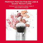Mirabella Retractable Kabuki Brush, Premium Professional Makeup Brush Collection, Cruelty-Free Synthetic Bristle Brush with Hand-Sculpted Brushed Aluminum Handle, Luxury Blending Brush for Makeup