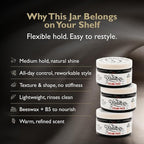 Styling Paste – Medium Hold with Flexible Control and Natural Shine – Enriched with Beeswax & Pro-Vitamin B5 – 3.4 oz (1-pack, Tobacco Vanilla)