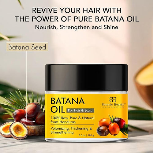 Botanic Hearth Batana Oil For Hair Growth | Batana Butter (3.5 Fl Oz) | Deeply Nourishing & Revitalizing Hair & Skin Care