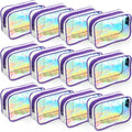Weewooday 12 Pieces Clear Makeup Bags Cosmetic Storage Bags PVC Zipper Pouches Travel Waterproof Makeup Plastic Case for Women Organizing Toiletries Traveling Bathroom(Medium,Dazzling)