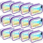 Weewooday 12 Pieces Clear Makeup Bags Cosmetic Storage Bags PVC Zipper Pouches Travel Waterproof Makeup Plastic Case for Women Organizing Toiletries Traveling Bathroom(Medium,Dazzling)