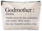 Sufamb Godmother Gifts Makeup Bag, Godmother Gifts for Mother's Day from Godchild Cosmetic Bags, Gift for God Mom Portable Small Toiletry Bag Zipper Makeup Pouch