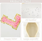 Initial Makeup Bag Personalized Preppy Travel Small Cosmetic Bag Cute PU White Chenille Letter Makeup Pouch for Purse Waterproof Zippered Toiletry Organizer for Women Girls Kids Friends (L)