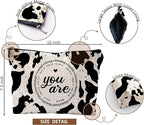 Western Cow Print Makeup Bag - Christian Inspirational Gifts Cosmetic Bags With Zipper