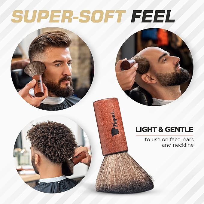 Fagaci Professional Hair Clippers & Barber Brush Neck Duster Set, Turbo Power Cordless Hair Clippers for Men, High Carbon Steel Blades, 2 Count