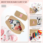 for Christmas Day Gifts, Personalized Initial Cosmetic Bag Pouch for Teen Girls, Preppy Makeup Travel Bags for Daughter Sister Girlfriend, Monogramed Make Up Pouch for Birthday Gifts - Brown Y