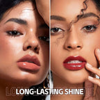 3D Voluming Lip Gloss Long Lasting Moisturizing Lip Gloss for Women Shine and Glowy Finish Lip Makeup 2Pcs