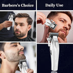 KEMEI 1798 Professional Hair Clippers for Men, 9100 RPM Cordless Barber Clippers with Full Metal Body, 3000 mAh Hair Trimmer with LED Display, Ceramic and DLC Blades