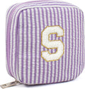 LETGO Preppy Stuff Tween Girls Gifts 2 Pieces Monogram Makeup Pouch Makeup Organizer Bag Beauty Bag Personalized Friend Sister Wife Wedding Bride Birthday Gifts for Women Her Preppy