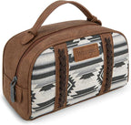 Montana West Wrangler Makeup Bags for Women Portable Aztec Toiletry Bag Southwestern Travel Cosmetic Organizer for Gift