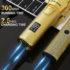 FADEKING® Professional Hair Clippers & Beard Trimmer Set for Men – Cordless Barber Clippers with LCD Display, Precision Trimmer & Travel Case – Gifts for Men Husband Father (Gold + Bronze)