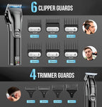 Novah Professional Barber Clippers and Trimmer Set - Foil Shaver Professional Hair Clippers for Men, Mens Cordless Hair Clipper for Barbers Haircut Kit, Fade