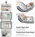 Bosidu Hanging Travel Toiletry Bag,Large Capacity Cosmetic Travel Toiletry Organizer for Women with 4 Compartments & 1 Sturdy Hook,Perfect for Travel/Daily Use/Christmas
