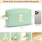 Travel Makeup Bag Christmas Gifts for Women Girl Teens, Personalized Initial Makeup Bag for Cute Teen Girls, Preppy Stuff Toiletry Bag Cosmetic Bag, Teen Girls Gift Trendy Stuff, Letter Y