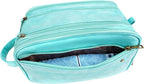 Travel Toiletry Bag for Men, Large Hanging Toiletries Organizer Bags for Women, Cruise Ship Essentials, Water-resistant Shaving Case, PU Leather Makeup Accessories, Cosmetic Dopp Kit, Lake Blue