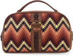 Montana West Wrangler Makeup Bag for Women Small Cosmetic Toiletry Bags Western Make Up Pouch Durable Cute Travel Purse, Brown