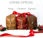 Danique Jewelry 100% Genuine Leather Personalized Toiletry Bag for Men • Mens Toiletry Travel Bag • Travel Essentials • Vacation Essentials Bathroom Travel Organizer • Groomsmen Gifts Shaving Bag
