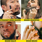 Beard Club Mens Grooming Kit & Beard Trimmer for Men - Professional Cordless Electric Hair & Moustache Trimmer, Straight Razor, Shampoo, Balm, Brush & Comb - Grooming Kit Gift Set