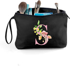 SEAMOON Birthday Bridal Shower Unique Initial Gifts for Women Mom Sister Daughter Friend Bff Personalized Travel Makeup Cosmetic Bag with Mirror Valentines Mothers Day Christmas Graduation S