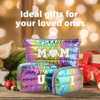 Hiroyuki 3pcs Iridescent Quilted Makeup Bag (ILOVEUMOM, rainbow)
