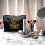Nogrit Tarot Makeup bag,Moon Child Cosmetic Bag,Stay Wild Moon Child,Inspirational Makeup bag,Spiritual Travel Toiletry Bag,Motivational Gifts for Tarot Astrology Lovers Women