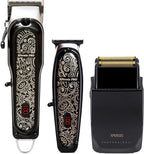 PRO All Metal Quiet and Low Vibration Cordless Hair Clipper + Hair Trimmer for Mens and Barbers +Shaver with Sharp Blades, Cord/Cordless Electric Razor for Mens Black