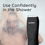 Body Hair & Pubic Hair Trimmer for Men | Waterproof, USB-C Rechargeable, LED Light, Replaceable Ceramic Blade, Electric Ball Shavers, Manscape Kit, Mens Personal Groomer (Black)