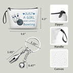Bowling Party Favors,Bowling Gifts for Women,Makeup Bag With Bowling Keychain,Just A Girl Who Loves Bowling,Bowling Gifts,Graduation Gifts for Her,Bowling Accessories