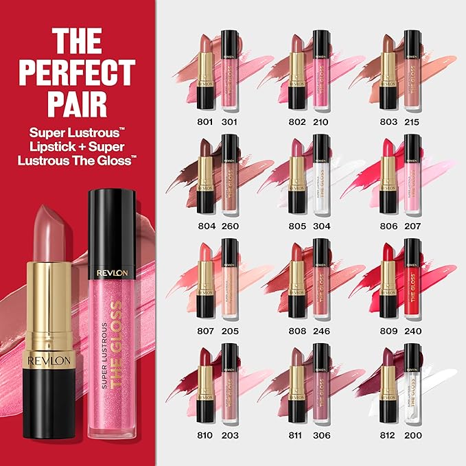 REVLON Super Lustrous Lip Gloss, Non-Sticky, Hydrating, High Shine Finish, 232 Pink Obsessed, 0.13 oz (Pack of 2)
