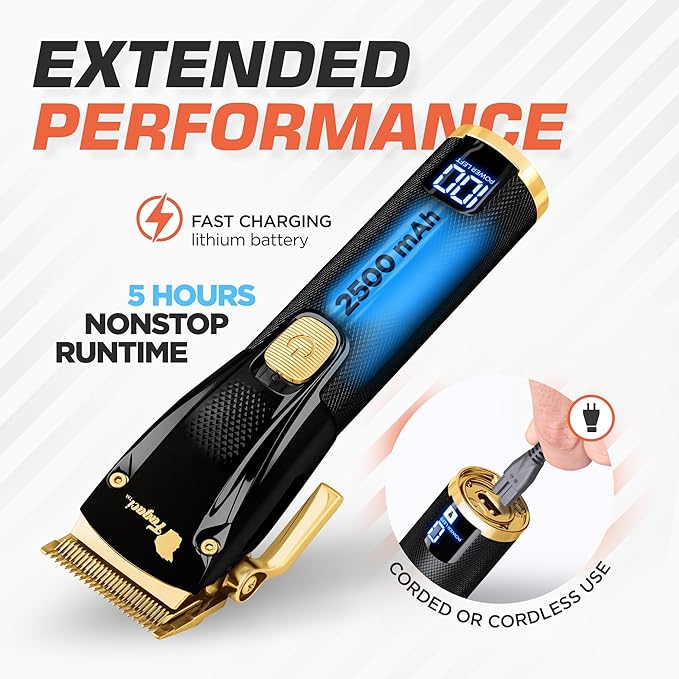 Fagaci Professional Hair Trimmer & Hair Clippers Set with Precise Cutting, Cordless Hair Clippers for Men Professional, Barber Clippers, Hair Trimmers for Men, Hair Clippers Cordless 440C Blades