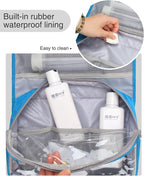 Relavel Travel Hanging Toiletry Bag for Women Men Large Capacity Makeup Bag Waterproof Cosmetic Storage Organizer Case for Bathroom Shower (Blue)
