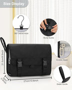 Relavel Travel Hanging Toiletry Bag for Men Women Travel Kit Shaving Bag Waterproof Large Makeup Bag Wash Bag Makeup Organizer Cosmetic Case for Bathroom Shower Black